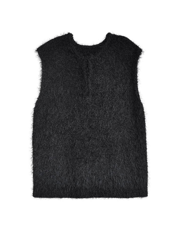 ohga ニットベスト 2025AW ブラック OHGA】ツイードニットベスト