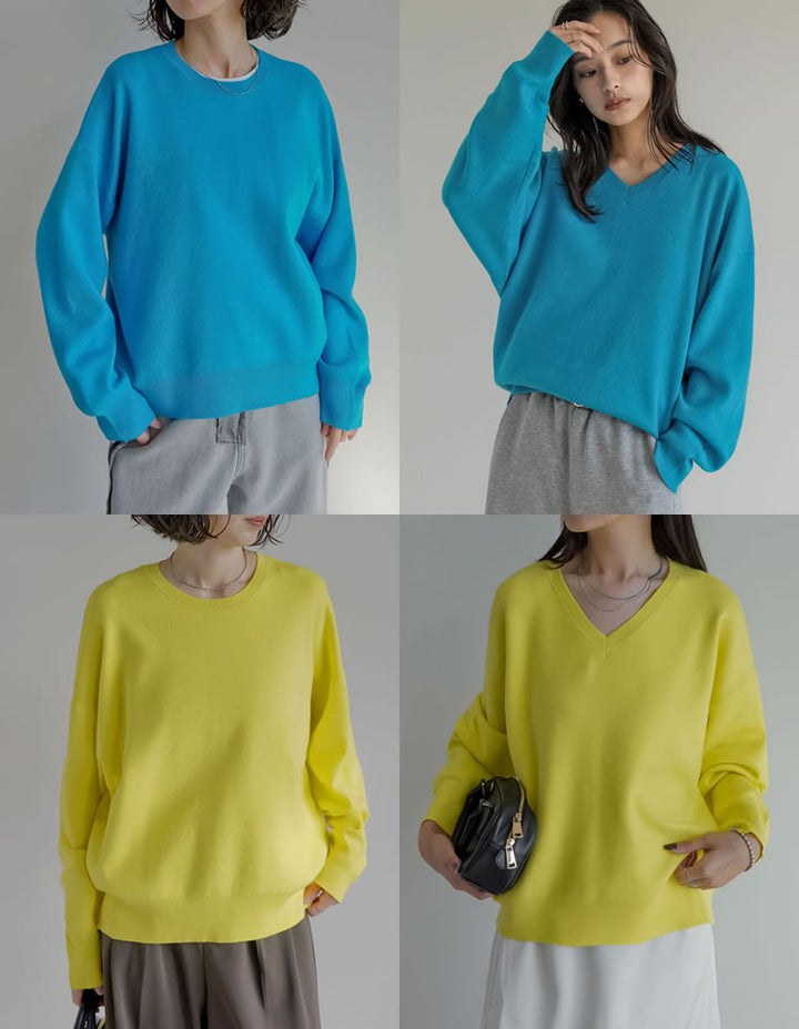 ≪20日11:59まで！期間限定ポイント10%UP対象≫[2025AW COLLECTION][保湿][静電気防止]選べるネックデザインスウェットライクニットトップス トップス 人気レディースファッション通販 リエディ