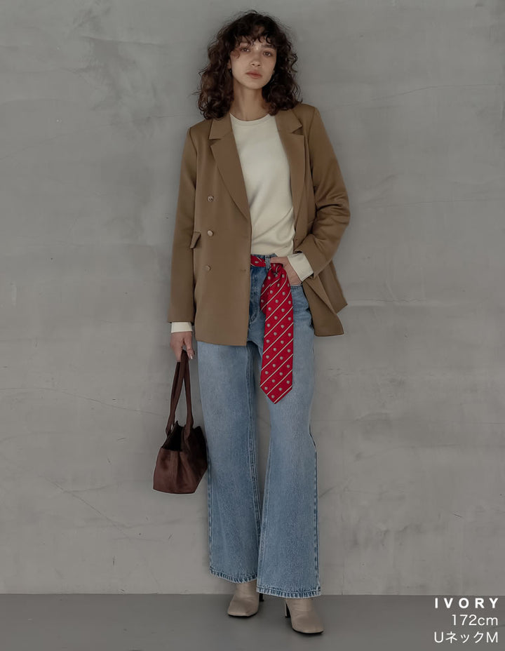 ≪20日11:59まで！期間限定ポイント10%UP対象≫[2025AW COLLECTION][保湿][静電気防止]選べるネックデザインスウェットライクニットトップス トップス 人気レディースファッション通販 リエディ