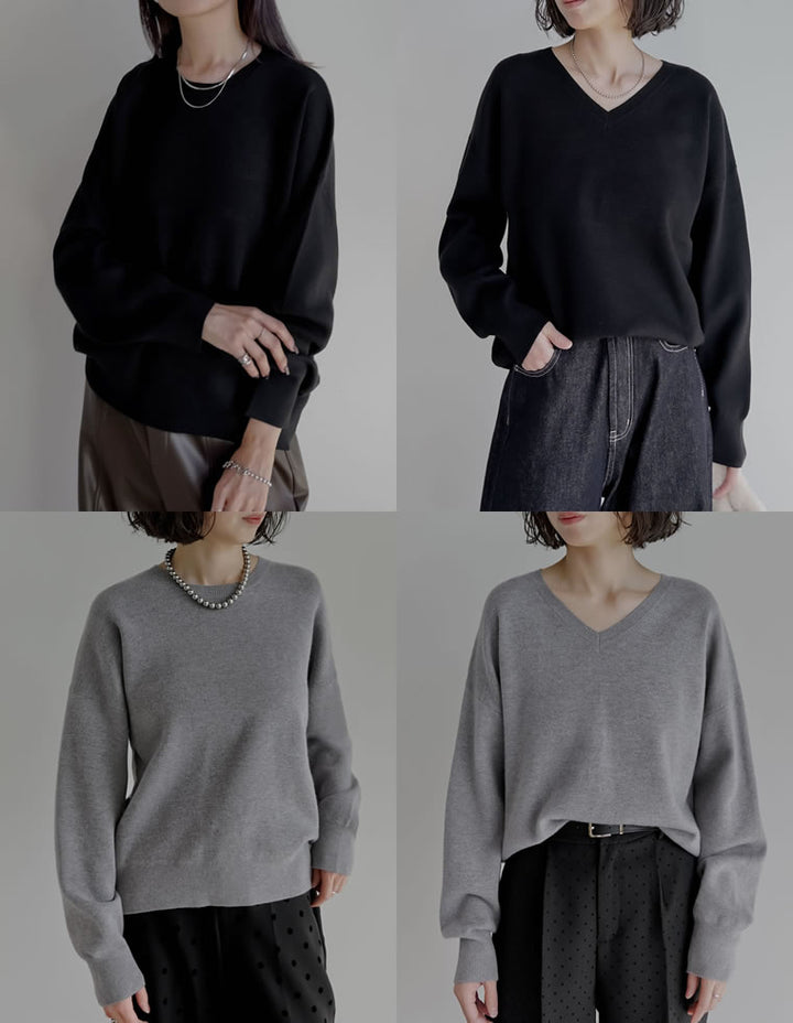 ≪20日11:59まで！期間限定ポイント10%UP対象≫[2025AW COLLECTION][保湿][静電気防止]選べるネックデザインスウェットライクニットトップス トップス 人気レディースファッション通販 リエディ