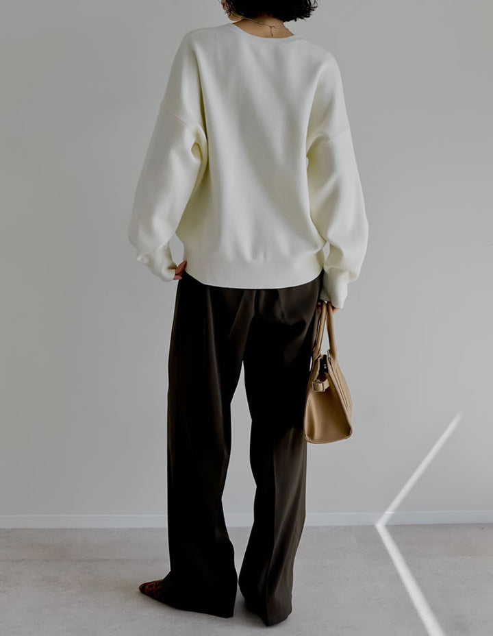 ≪20日11:59まで！期間限定ポイント10%UP対象≫[2025AW COLLECTION][保湿][静電気防止]選べるネックデザインスウェットライクニットトップス トップス 人気レディースファッション通販 リエディ