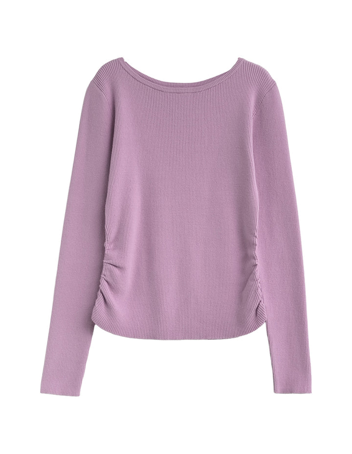 【クーポンで20%OFF ¥3,747⇒¥2,997 】〖クーポンコード：SH_20_250908〗サイドシャーリングリブニットトップス