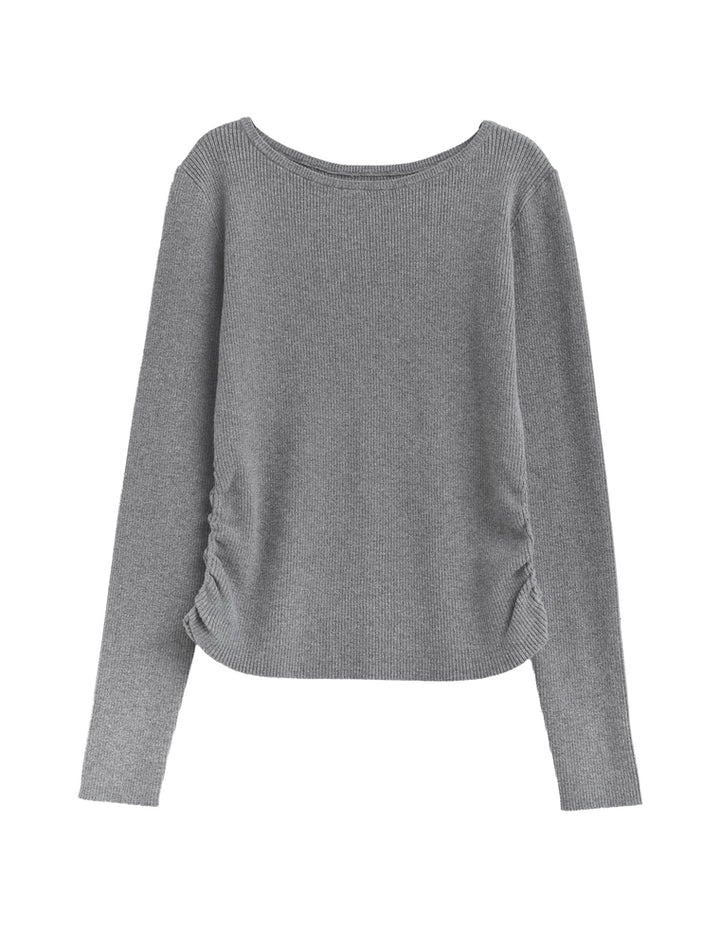 【クーポンで20%OFF ¥3,747⇒¥2,997 】〖クーポンコード：SH_20_250908〗サイドシャーリングリブニットトップス