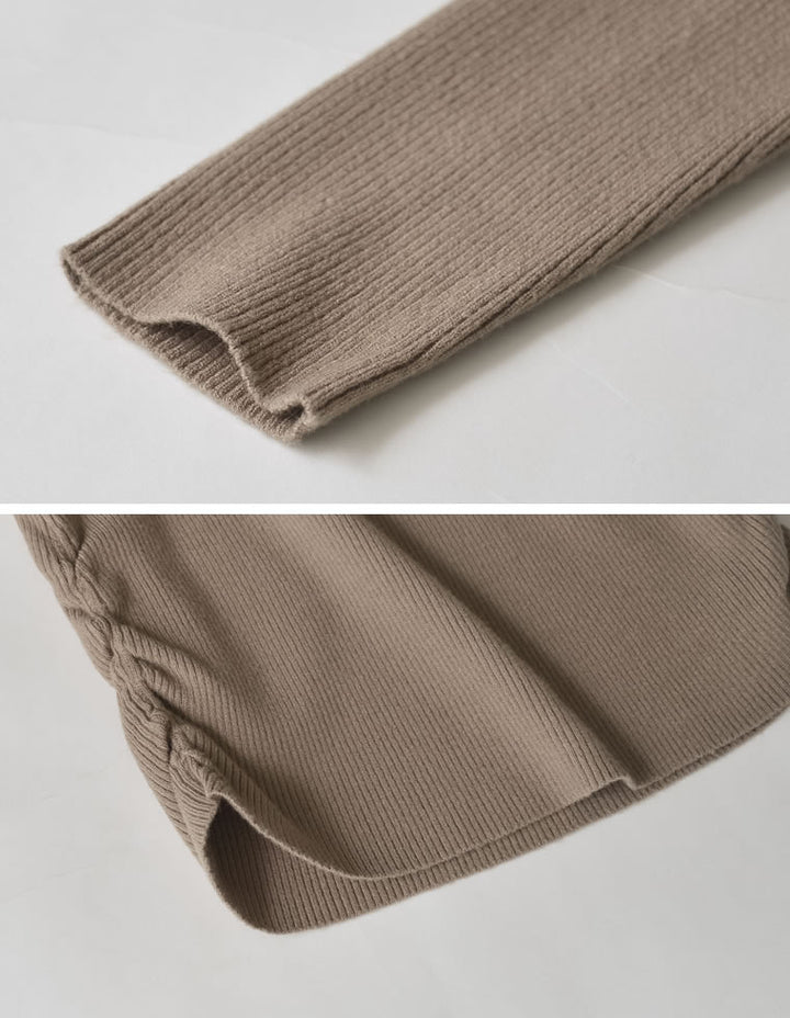 【クーポンで20%OFF ¥3,747⇒¥2,997 】〖クーポンコード：SH_20_250908〗サイドシャーリングリブニットトップス