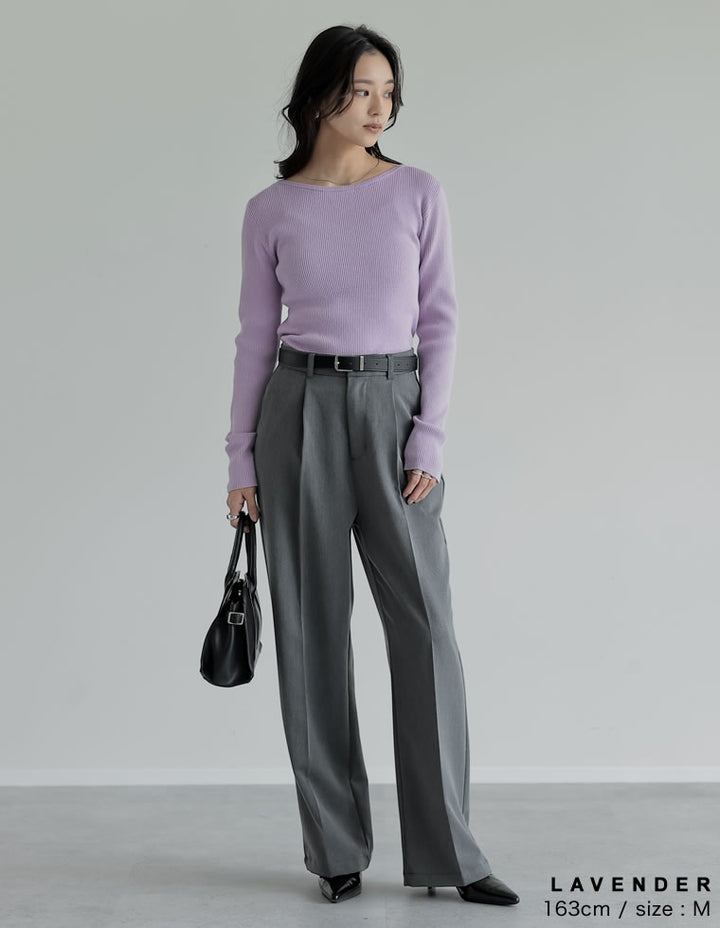 【クーポンで20%OFF￥3,747⇒￥2,998】〖クーポンコード：SH_20_251024〗[2025AW COLLECTION][保湿][静電気防止]クルーネックサイドシャーリングリブニットトップス