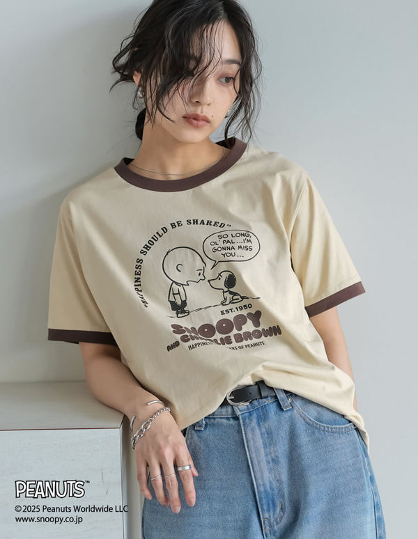 [PEANUTS][別注]コンパクトリンガーTシャツ[mb]