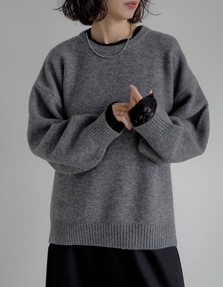 モヘアタッチニットクルーネックトップス トップス 人気レディースファッション通販 リエディ