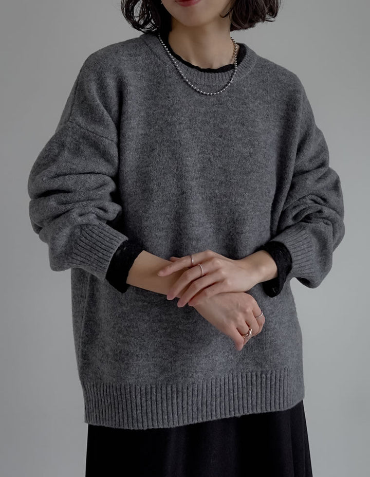 モヘアタッチニットクルーネックトップス トップス 人気レディースファッション通販 リエディ