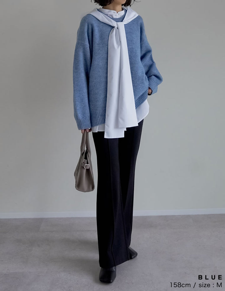 モヘアタッチニットクルーネックトップス トップス 人気レディースファッション通販 リエディ