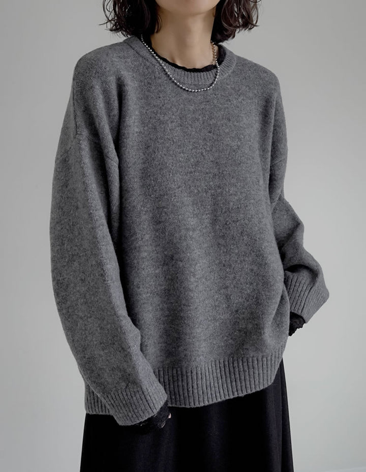 モヘアタッチニットクルーネックトップス トップス 人気レディースファッション通販 リエディ