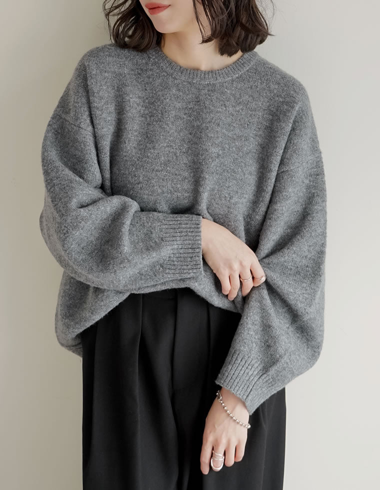 モヘアタッチニットクルーネックトップス - トップス通販 | 人気