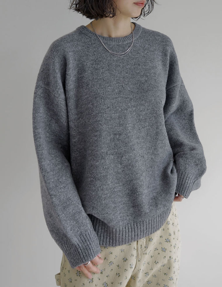 モヘアタッチニットクルーネックトップス トップス 人気レディースファッション通販 リエディ