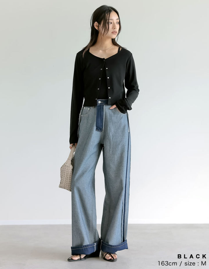[接触冷感][2点セット]リブカットソーキャミ×カーディガン トップス 人気レディースファッション通販 リエディ