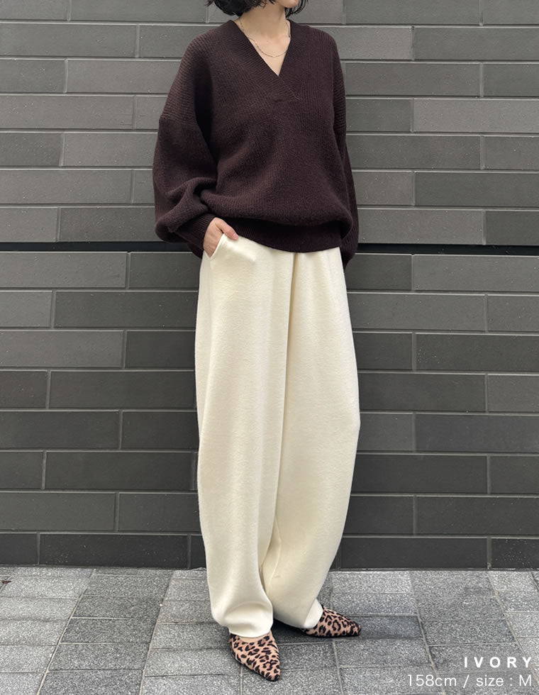 ニットバレルレッグカーブパンツ - パンツ通販 | 人気レディース