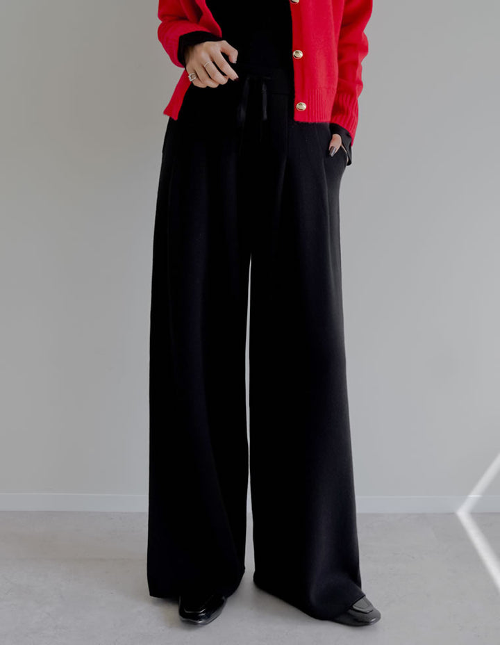 [2025AW COLLECTION][低身長/高身長サイズ有]ハイゲージニットタックパンツ パンツ 人気レディースファッション通販 リエディ