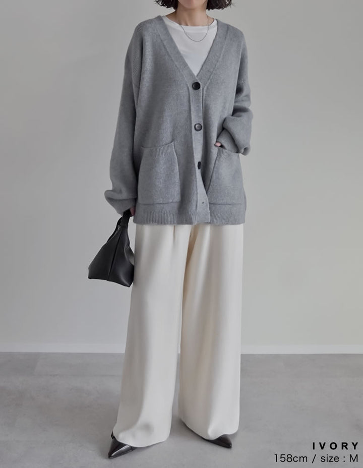 [2025AW COLLECTION][低身長/高身長サイズ有]ハイゲージニットタックパンツ パンツ 人気レディースファッション通販 リエディ