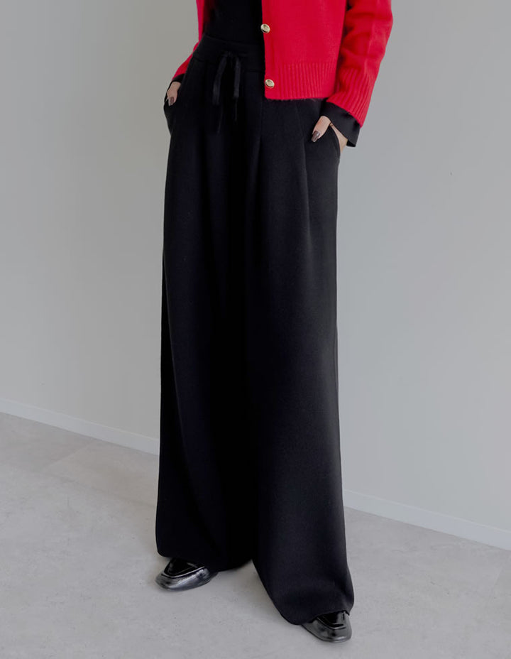 [2025AW COLLECTION][低身長/高身長サイズ有]ハイゲージニットタックパンツ パンツ 人気レディースファッション通販 リエディ