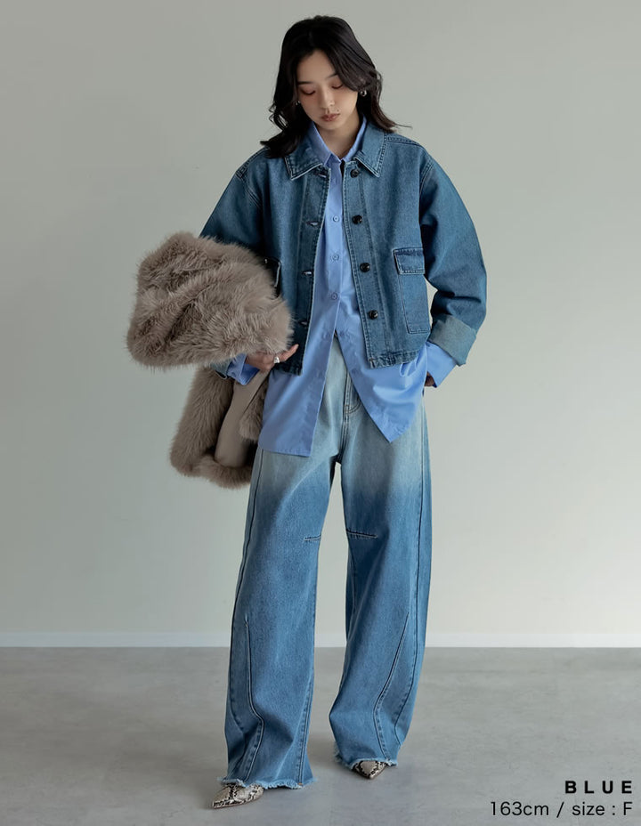 [2025AW COLLECTION]デニムショートカバーオール ジャケット/アウター 人気レディースファッション通販 リエディ