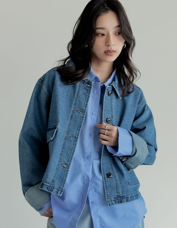 [2025AW COLLECTION]デニムショートカバーオール ジャケット/アウター 人気レディースファッション通販 リエディ