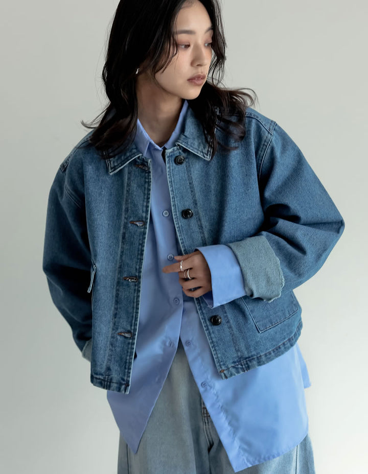 [2025AW COLLECTION]デニムショートカバーオール ジャケット/アウター 人気レディースファッション通販 リエディ