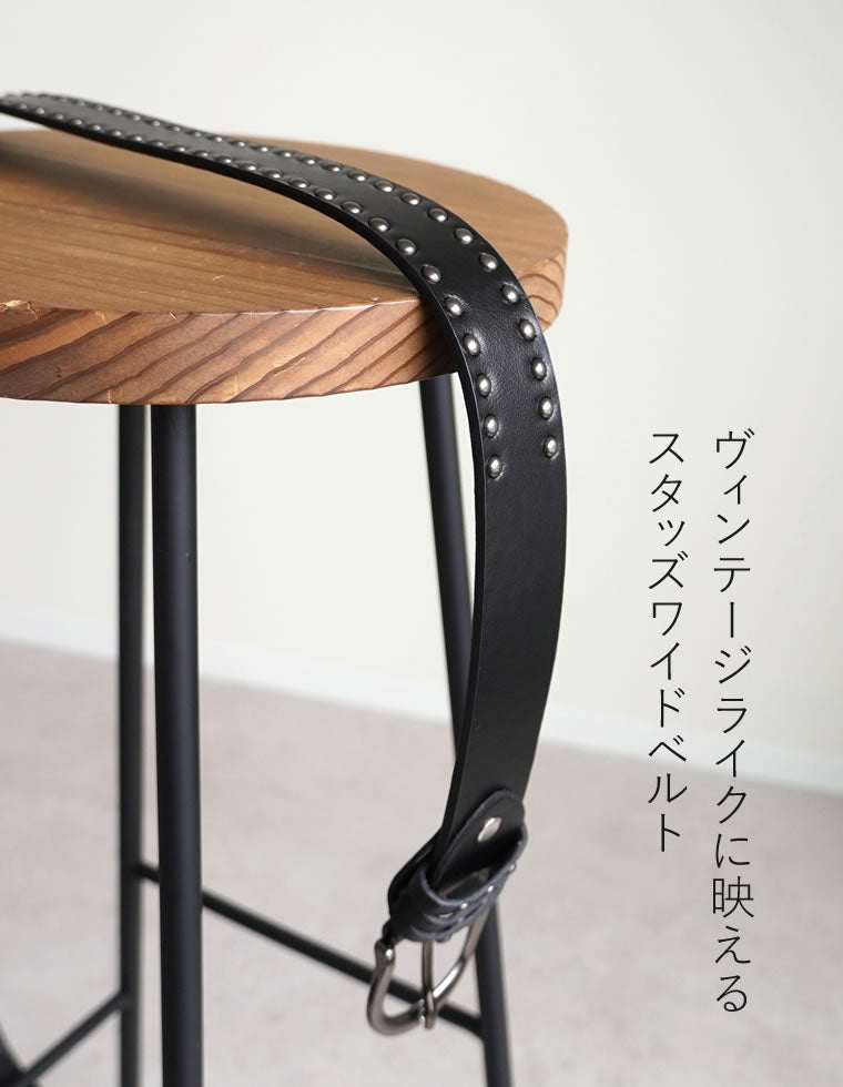 フェイクレザースタッズワイドベルト - ファッション雑貨通販 | 人気