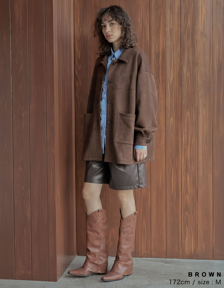 [2025AW COLLECTION]フェイクレザータックハーフパンツ パンツ 人気レディースファッション通販 リエディ