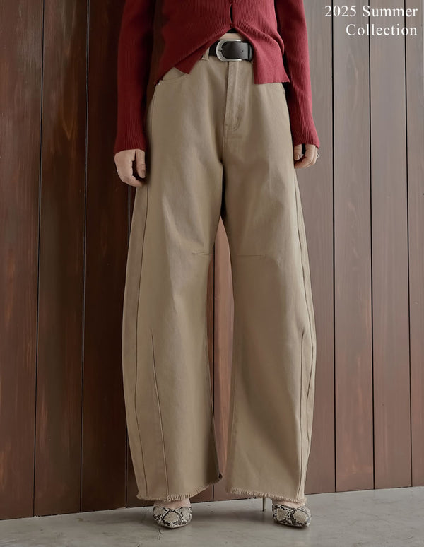 [2025AW PRE ORDER][低身長/高身長サイズ有]カツラギバレルレッグカーブパンツ