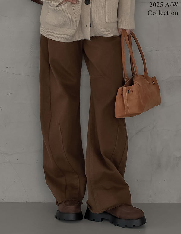 [2025AW COLLECTION][低身長/高身長サイズ有]カツラギバレルレッグカーブパンツ
