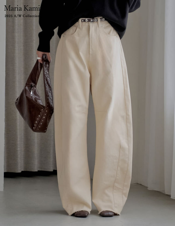 [2025AW COLLECTION][低身長/高身長サイズ有]カツラギバレルレッグカーブパンツ