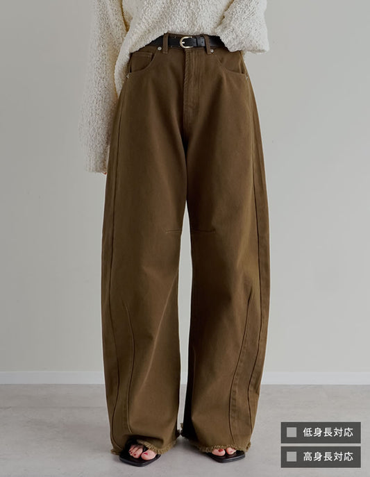 [低身長/高身長サイズ有]カツラギバレルレッグカーブパンツ パンツ 人気レディースファッション通販 リエディ