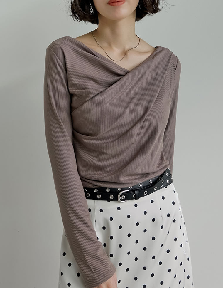 トップス ree リブカットソードレープオフショルトップス - トップス通販 | 人気