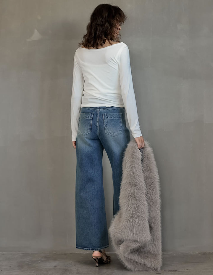 【クーポンで20%OFF ¥3,747⇒¥2,997 】〖クーポンコード：SH_20_250908〗[2025AW COLLECTION]リブカットソードレープオフショルトップス