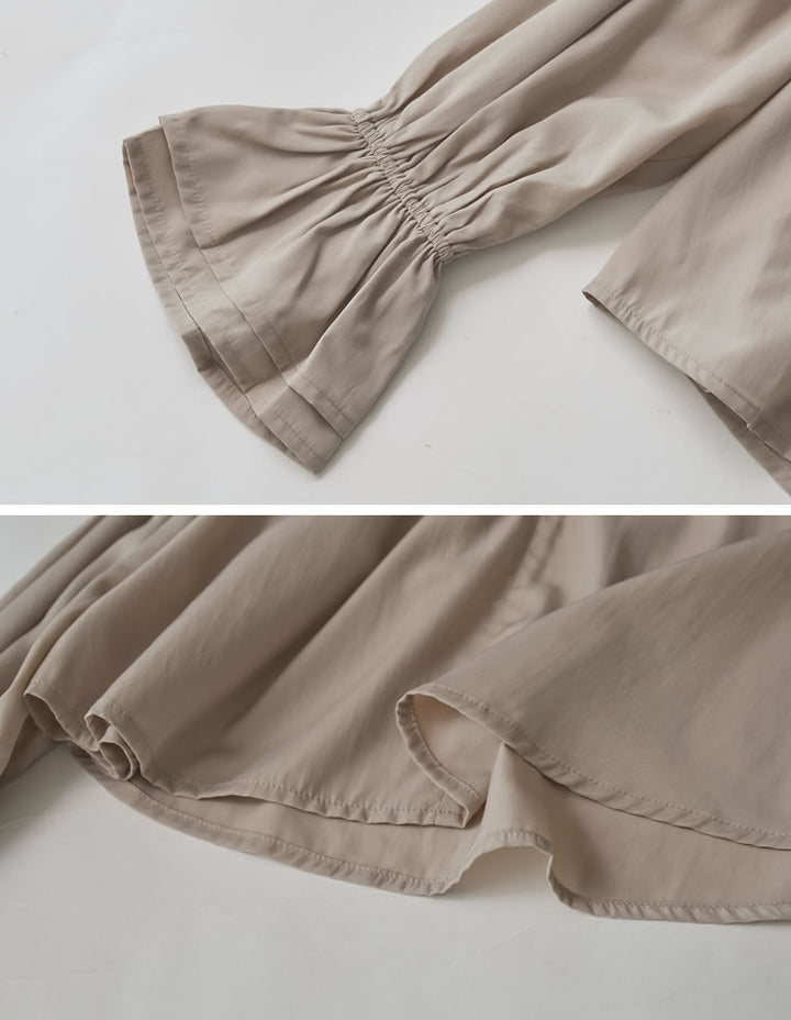 シアーエアリーラッフルカラーブラウス トップス 人気レディースファッション通販 リエディ