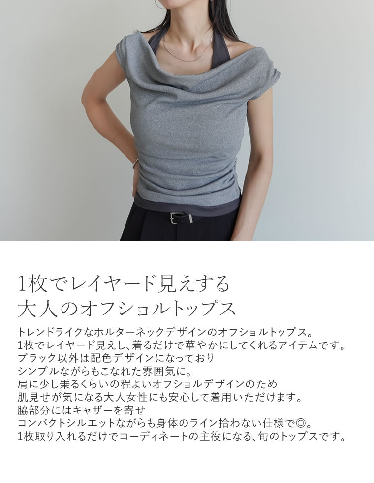 ホルタードッキングオフショルダートップス - トップス通販 | 人気