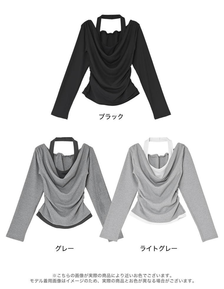 ホルタードッキングオフショル長袖トップス - トップス通販 | 人気