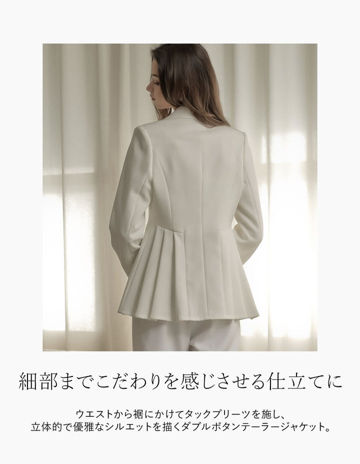 [MEISM by Re:EDIT][2025AW PRE ORDER]ダブルボタンタックプリーツテーラージャケット ジャケット/アウター 人気レディースファッション通販 リエディ