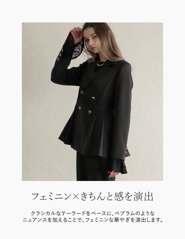 [MEISM by Re:EDIT][2025AW PRE ORDER]ダブルボタンタックプリーツテーラージャケット ジャケット/アウター 人気レディースファッション通販 リエディ