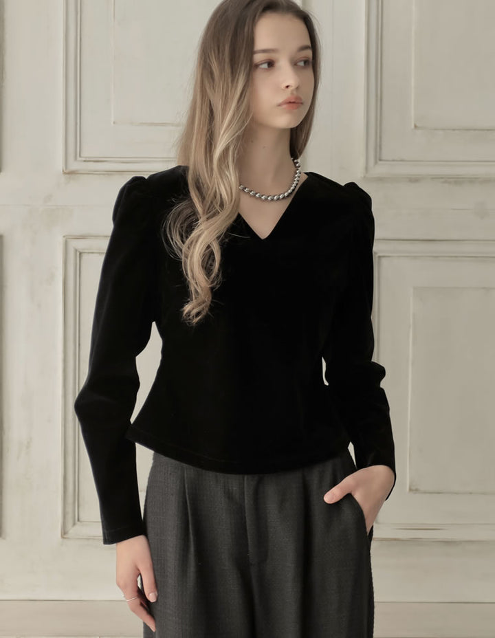[MEISM by Re:EDIT][2025AW COLLECTION]マットベロアハートネック長袖トップス トップス 人気レディースファッション通販 リエディ