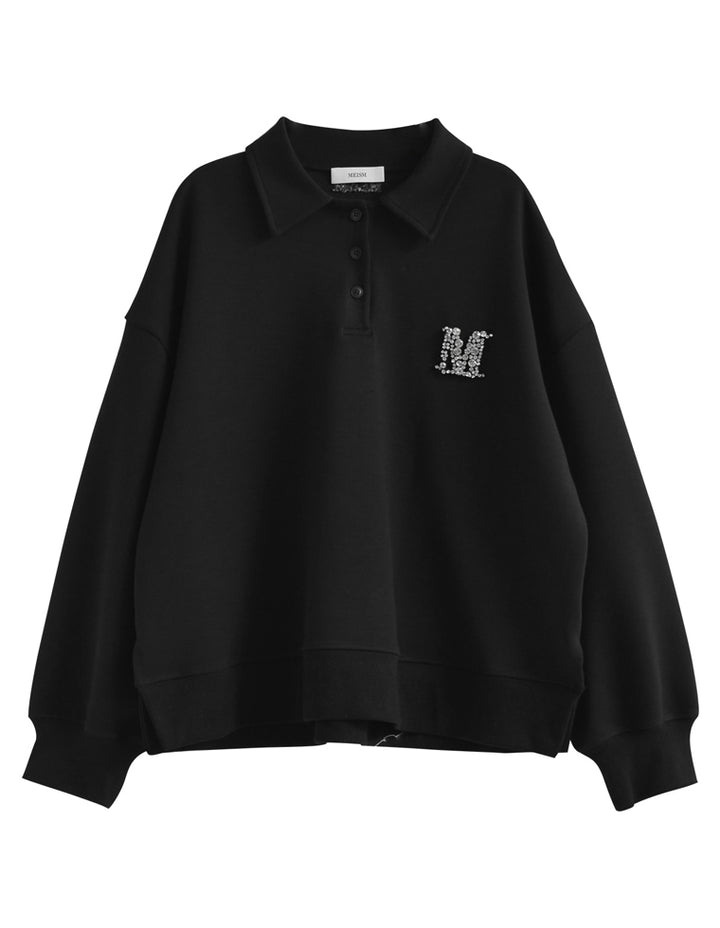 [MEISM by Re:EDIT][2025AW PRE ORDER]Mロゴビジューポロスウェットトップス トップス 人気レディースファッション通販 リエディ