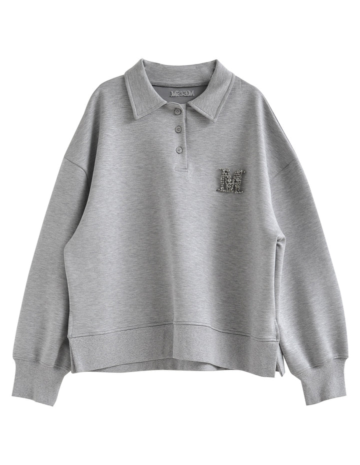 [MEISM by Re:EDIT][2025AW PRE ORDER]Mロゴビジューポロスウェットトップス トップス 人気レディースファッション通販 リエディ