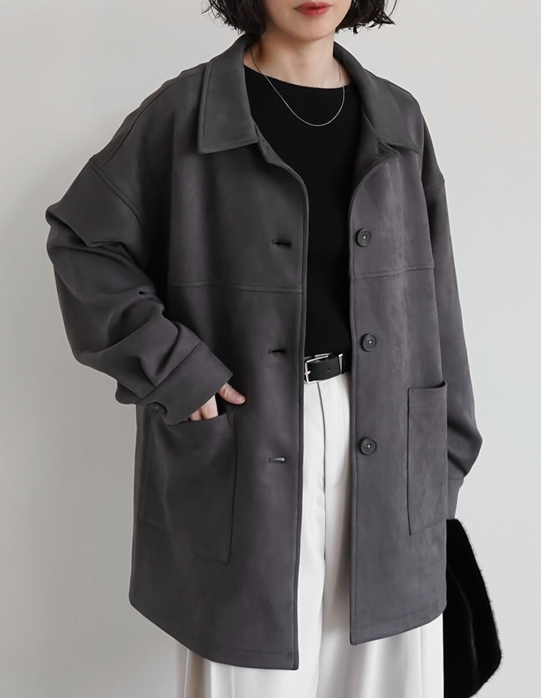 フェイクスウェードシャツジャケット - ジャケット/アウター通販