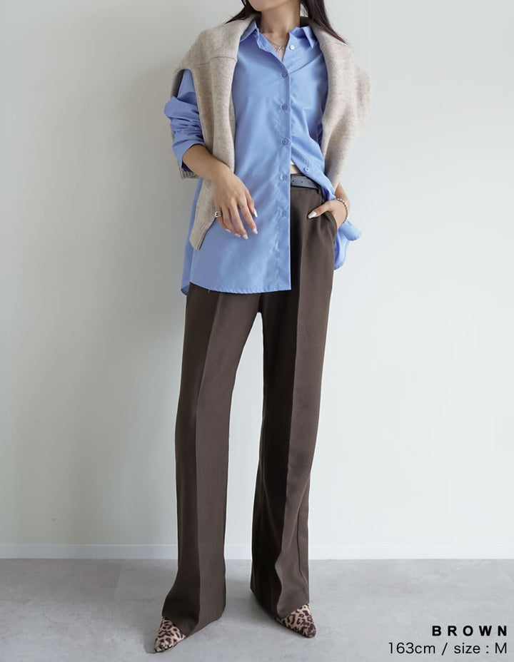 [アルガンオイル加工][低身長/高身長サイズ有]微起毛ツイルストレートスラックス パンツ 人気レディースファッション通販 リエディ