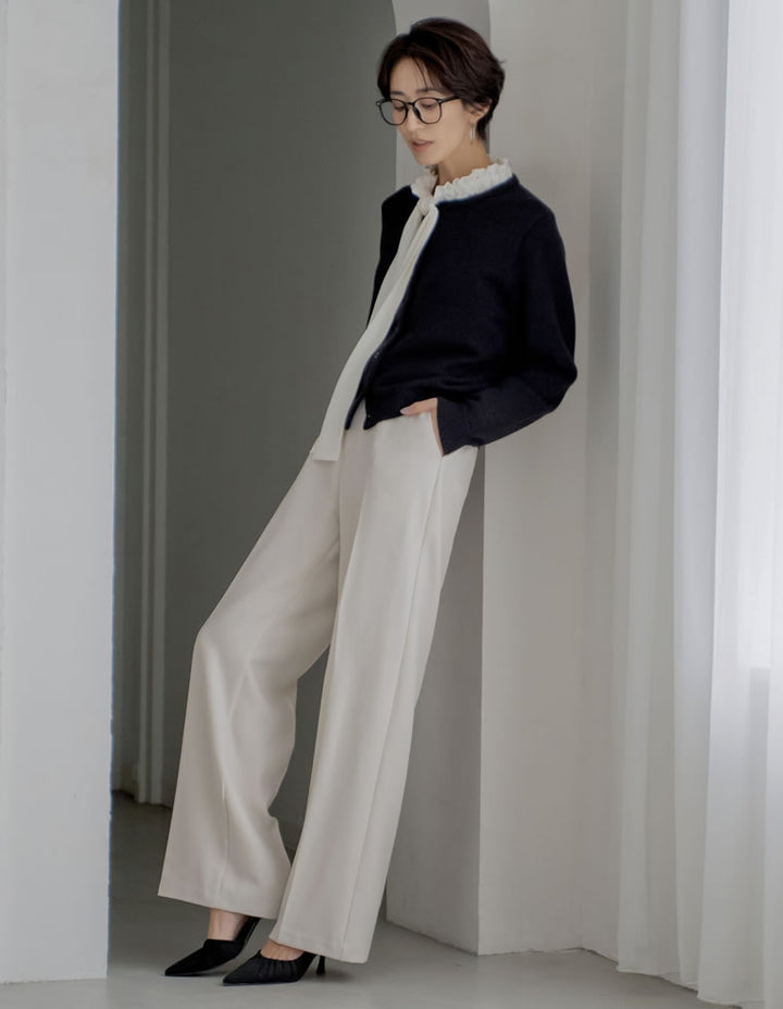 [アルガンオイル加工][低身長/高身長サイズ有]微起毛ツイルストレートスラックス パンツ 人気レディースファッション通販 リエディ