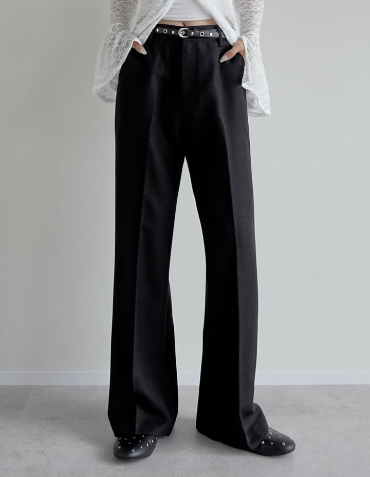 [アルガンオイル加工][低身長/高身長サイズ有]微起毛ツイルストレートスラックス パンツ 人気レディースファッション通販 リエディ