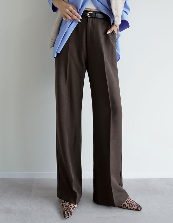 [アルガンオイル加工][低身長/高身長サイズ有]微起毛ツイルストレートスラックス パンツ 人気レディースファッション通販 リエディ