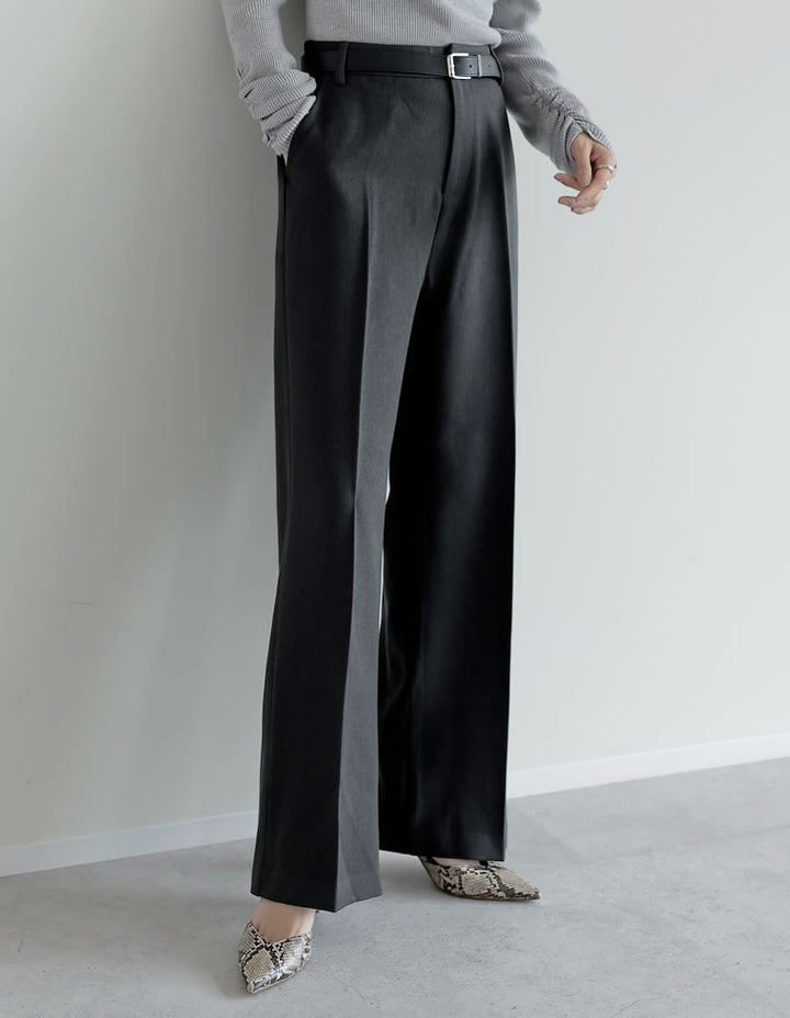 [アルガンオイル加工][低身長/高身長サイズ有]微起毛ツイルストレートスラックス パンツ 人気レディースファッション通販 リエディ