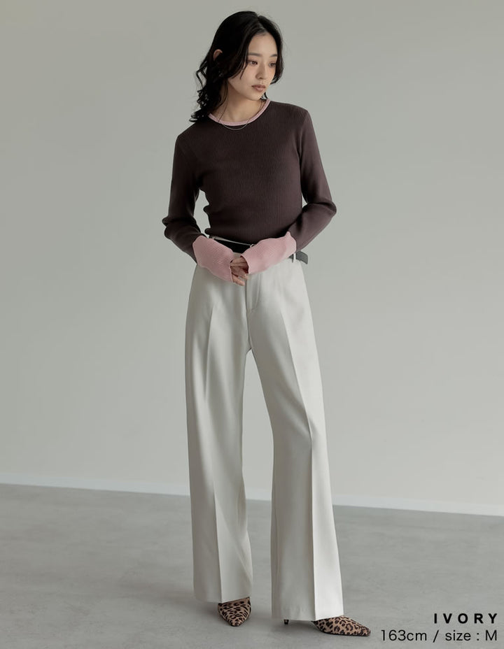 [アルガンオイル加工][低身長/高身長サイズ有]微起毛ツイルストレートスラックス パンツ 人気レディースファッション通販 リエディ