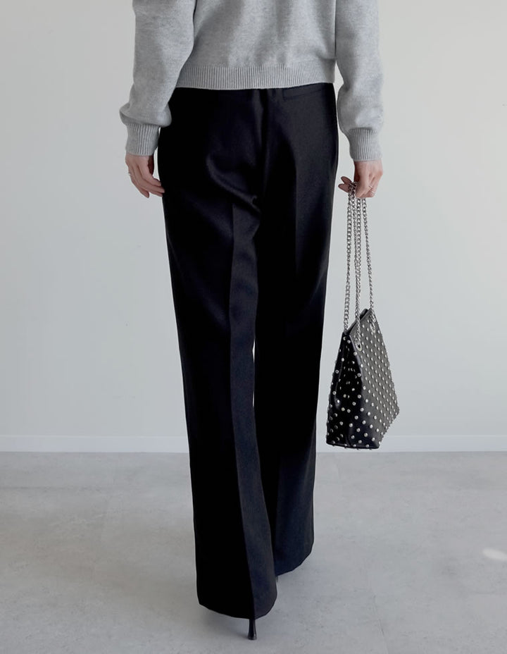 [2025AW COLLECTION][低身長/高身長サイズ有][アルガンオイル加工]微起毛ツイルセミフレアパンツ パンツ 人気レディースファッション通販 リエディ