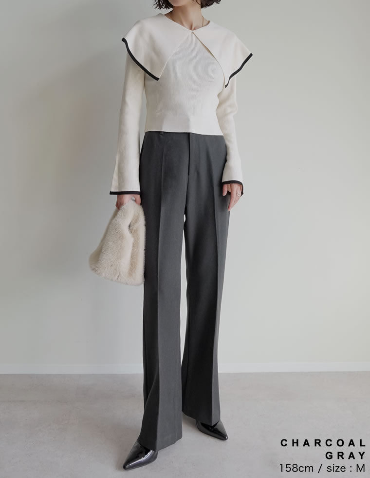 微起毛ツイルセミフレアパンツ - パンツ通販 | 人気レディース