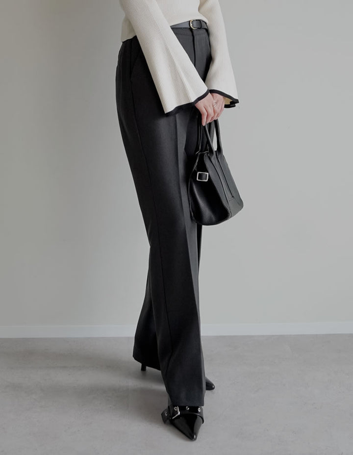 [2025AW COLLECTION][低身長/高身長サイズ有][アルガンオイル加工]微起毛ツイルセミフレアパンツ パンツ 人気レディースファッション通販 リエディ